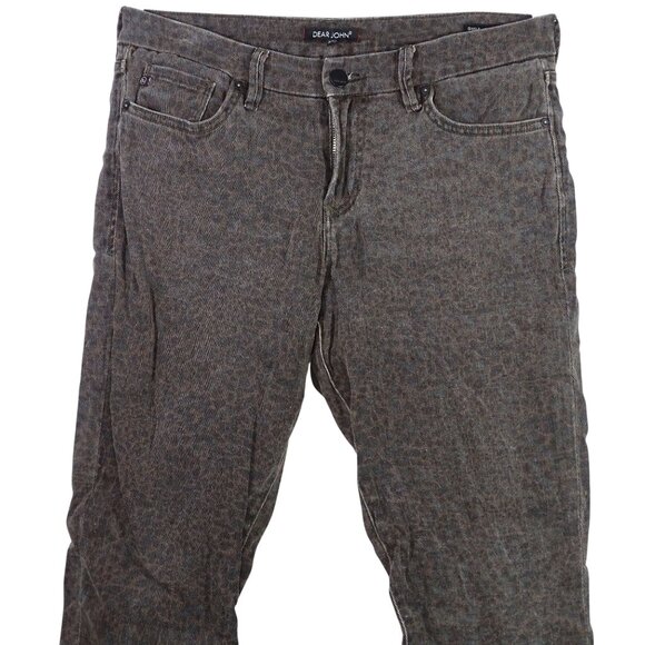 Dear John Gisele High Waisted Skinny Mocha Leopard Jeans Women Size 29 FLAW - Picture 2 of 13